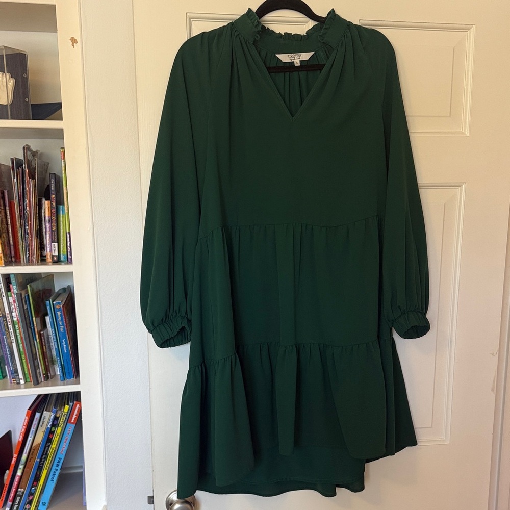 CROSBY by Mollie Burch Deep Green Long Sleeve Dress